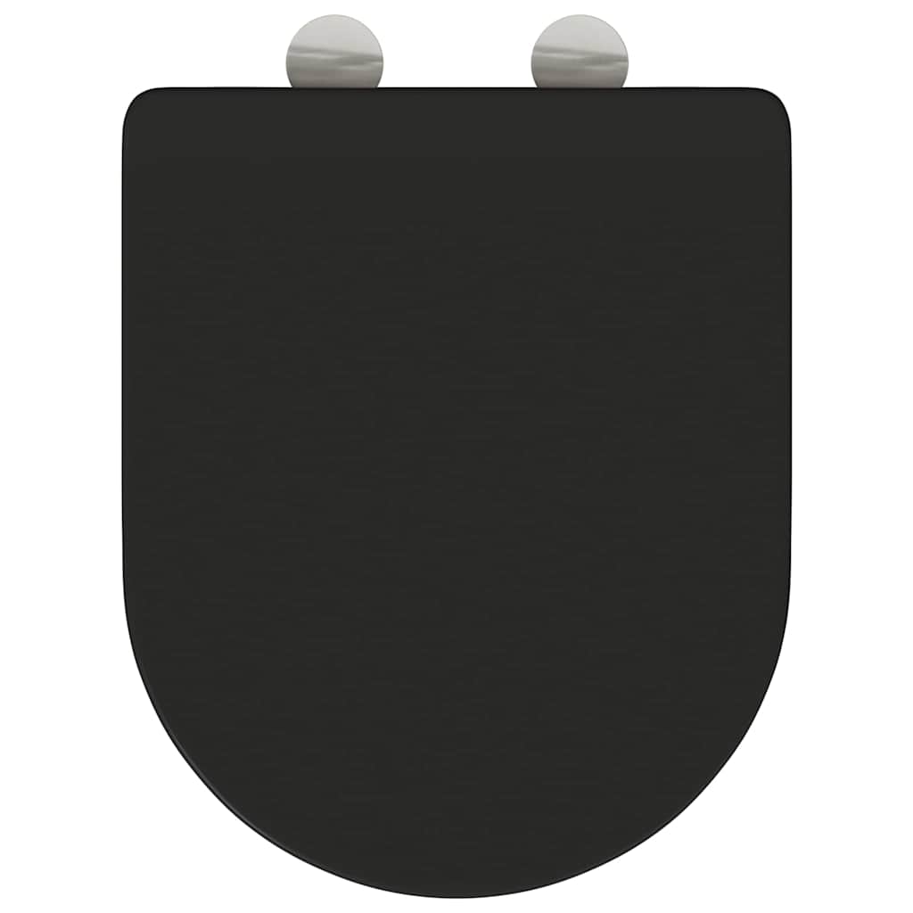 Toalettsete Svart 47 x 36 x 3,4 cm Duroplast