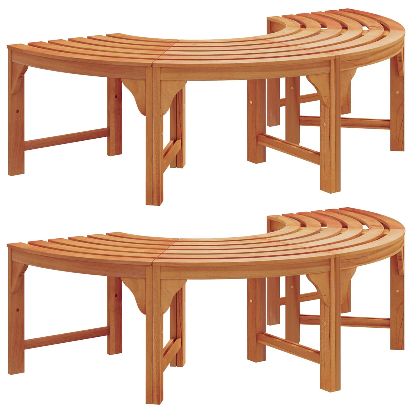 Trebens 2 pcs Naturlig 160 x 80 x 45cm Solid Eucalyptus Tre