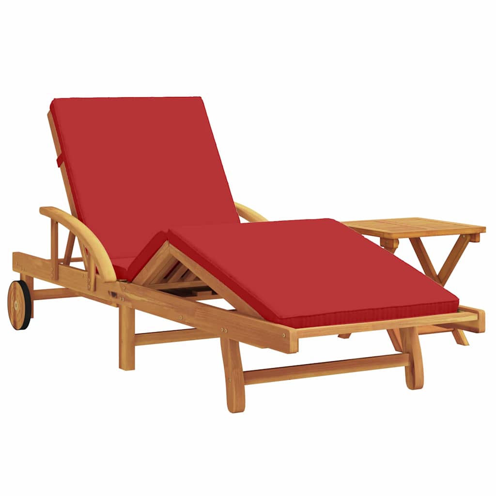 Solstol 2 pcs Rød Solid akasietre