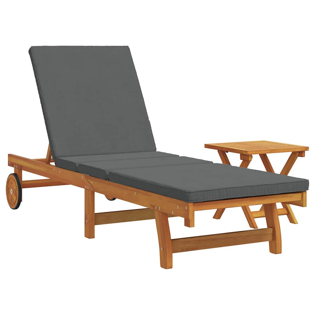 Solstol 2 stk. Solid akasietre Brun