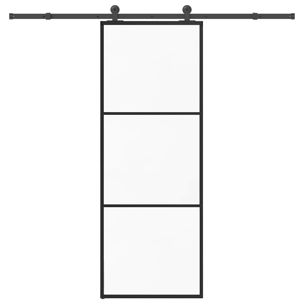 Skyvedør med monteringssett 76x205 cm ESG glass og aluminium vidaXL