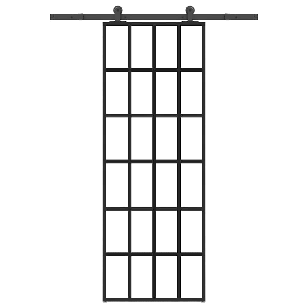 Skyvedør med monteringssett 76x205 cm ESG glass og aluminium vidaXL