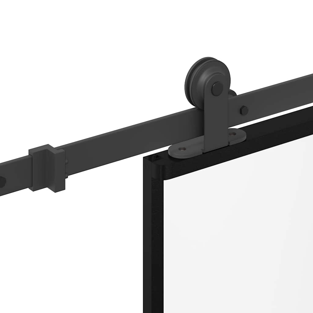 Skyvedør med monteringssett 90x205 cm ESG glass og aluminium vidaXL