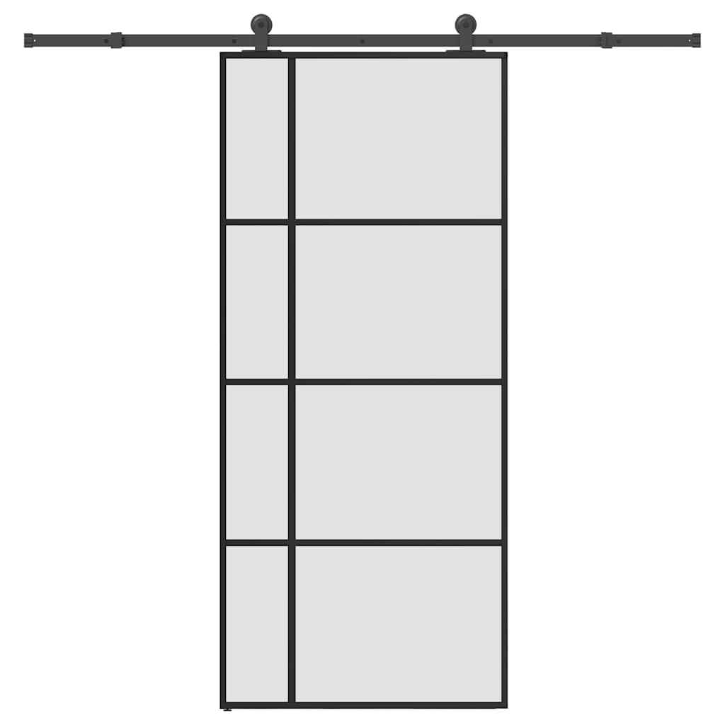 Skyvedør med monteringssett 90x205 cm ESG glass og aluminium