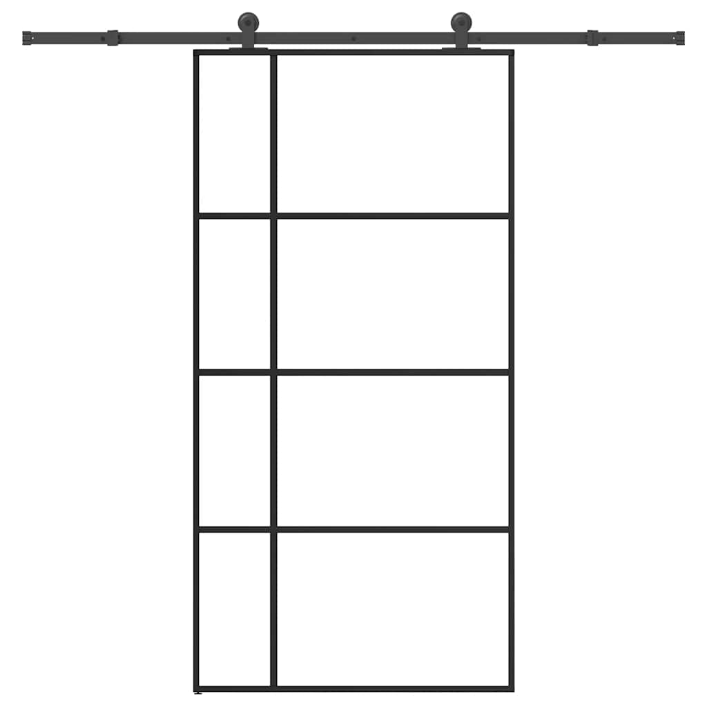 Skyvedør med monteringssett 102,5x205 cm ESG glass og aluminium vidaXL