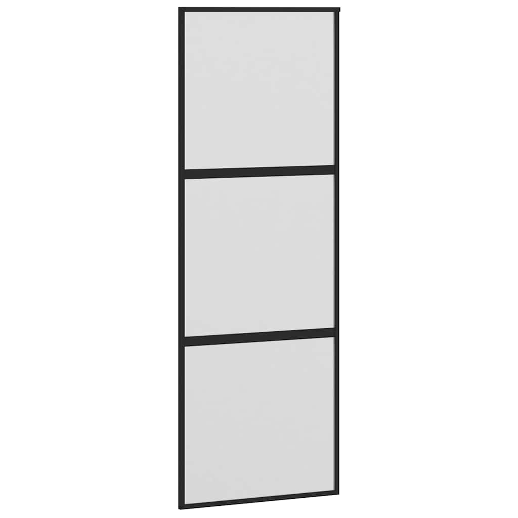 Skyvedør med monteringssett 76x205 cm herdet glass og aluminium