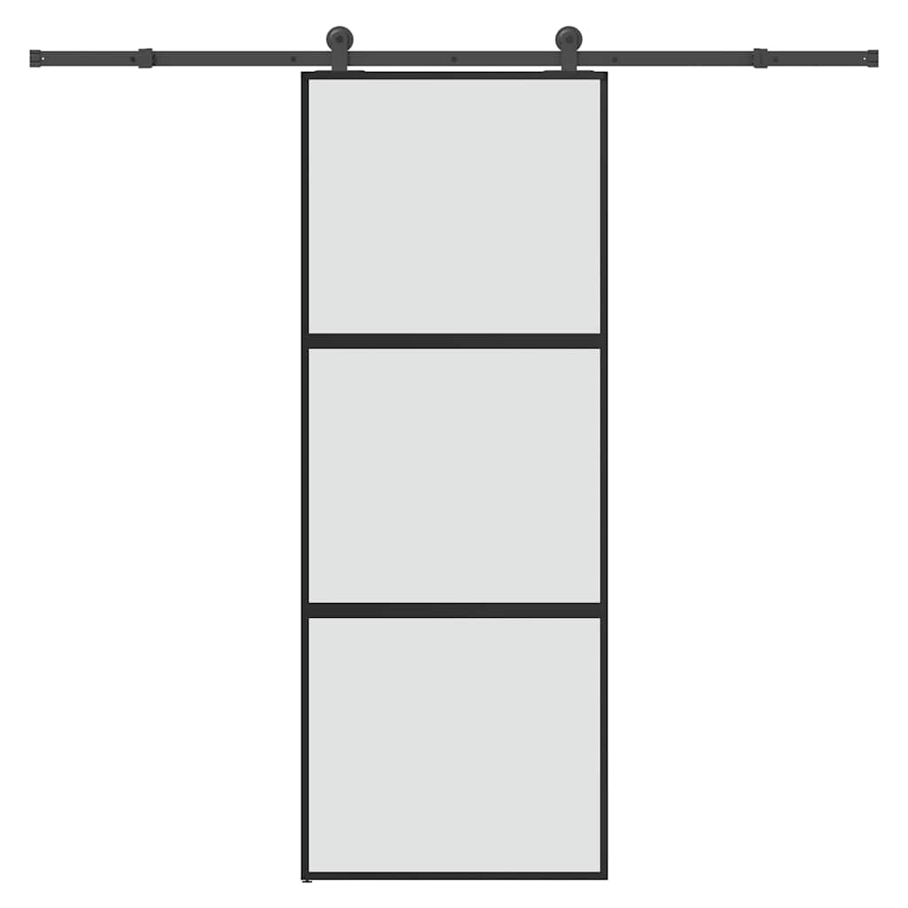 Skyvedør med monteringssett 76x205 cm herdet glass og aluminium vidaXL