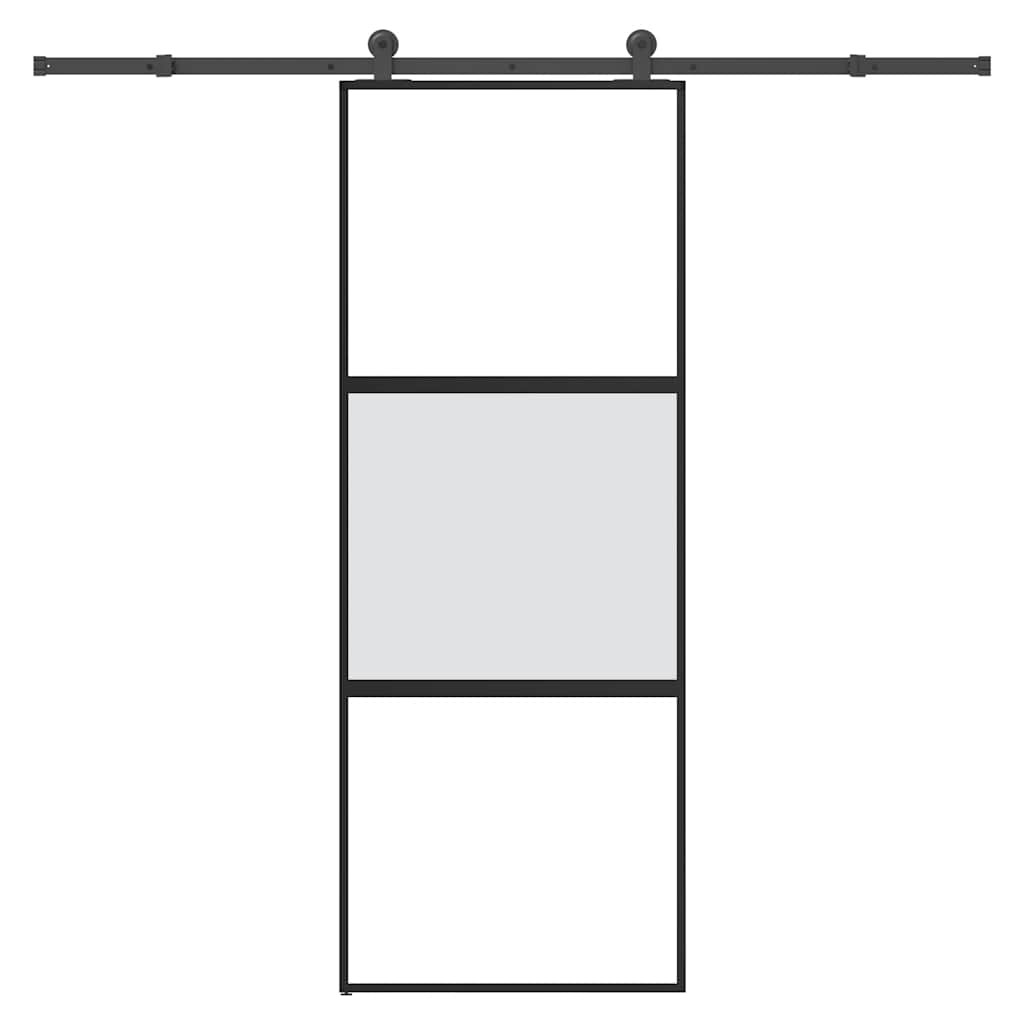 Skyvedør med monteringssett 76x205 cm herdet glass og aluminium vidaXL