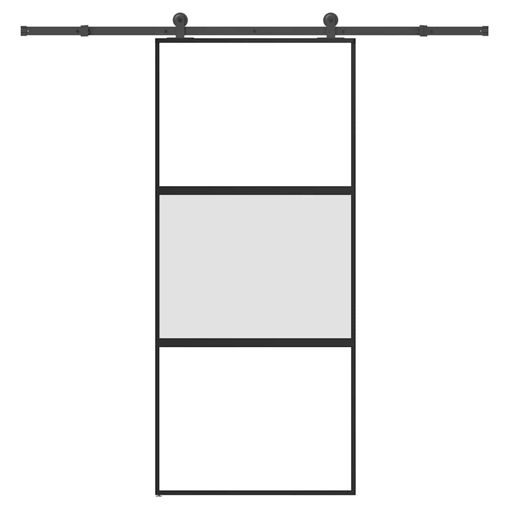 Skyvedør med monteringssett 90x205 cm herdet glass og aluminium vidaXL