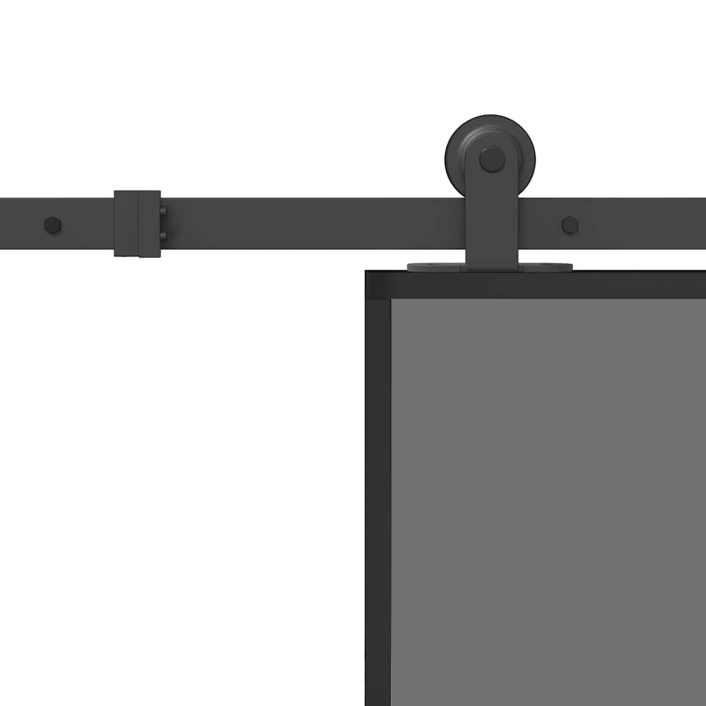 Skyvedør med monteringssett 76x205 cm herdet glass og aluminium