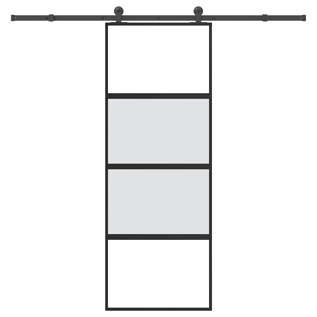 Skyvedør med monteringssett 76x205 cm herdet glass og aluminium vidaXL
