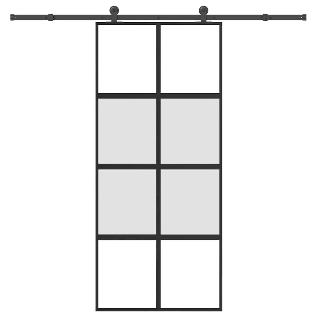 Skyvedør med monteringssett 90x205 cm herdet glass og aluminium vidaXL