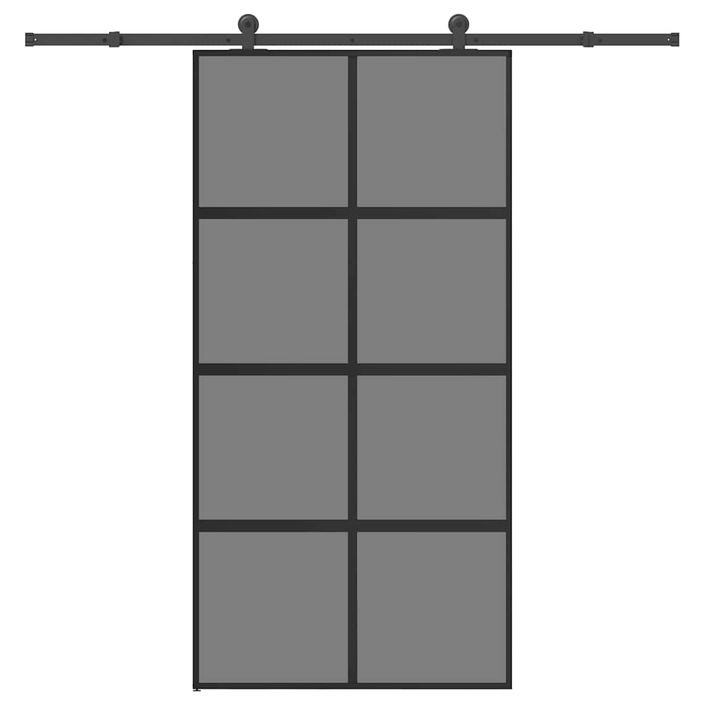 Skyvedør med monteringssett 102,5x205 cm herdet glass&aluminium vidaXL