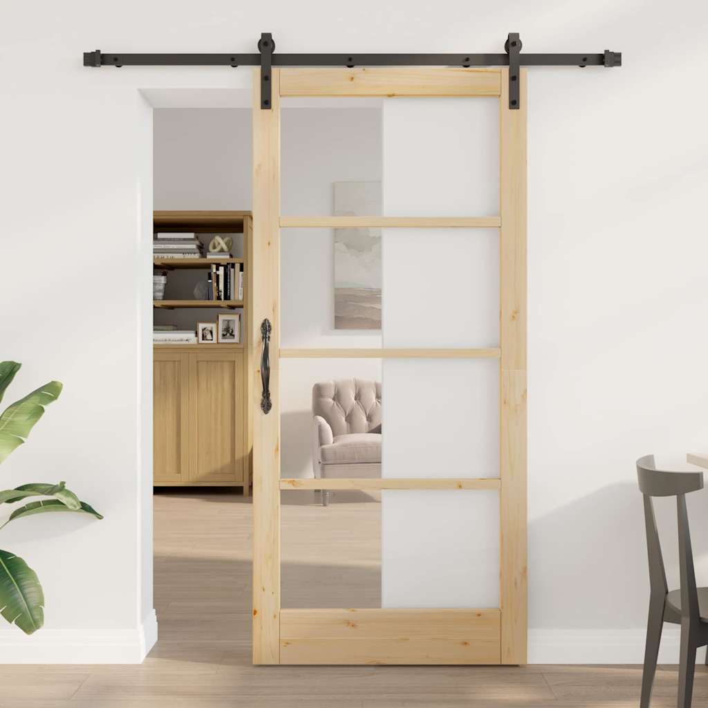 Skyvedør ORKDAL Naturlig og svart 93 x 202 cm
