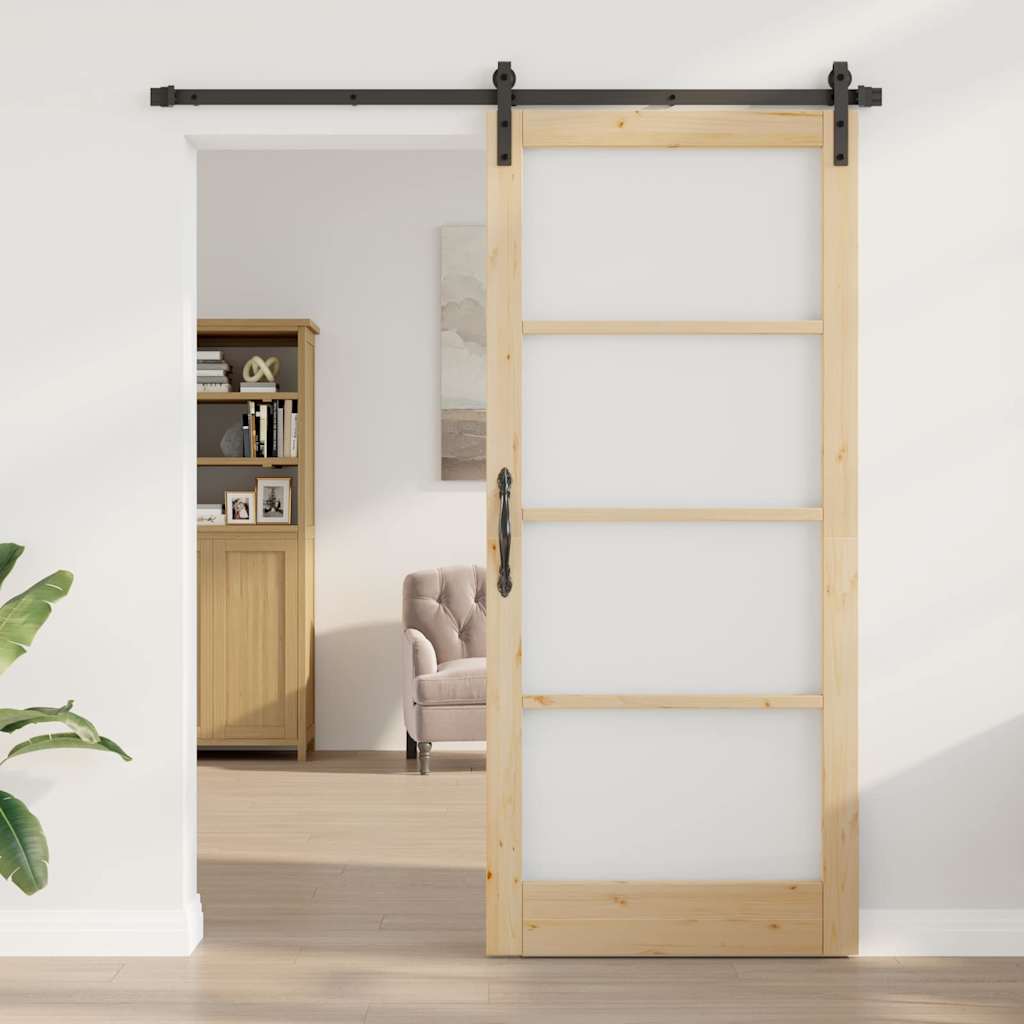 Skyvedør ORKDAL Naturlig og svart 93 x 211 cm