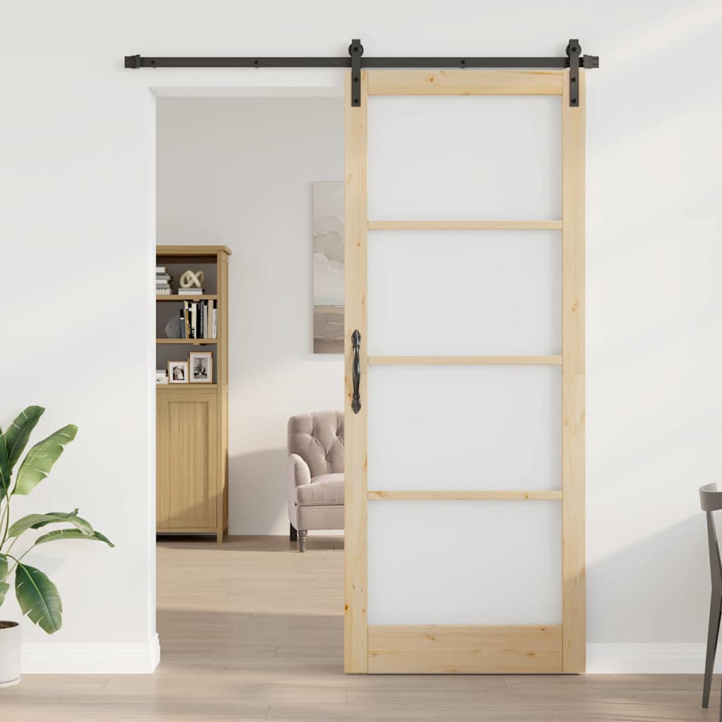 Skyvedør ORKDAL Naturlig og svart 93 x 232 cm