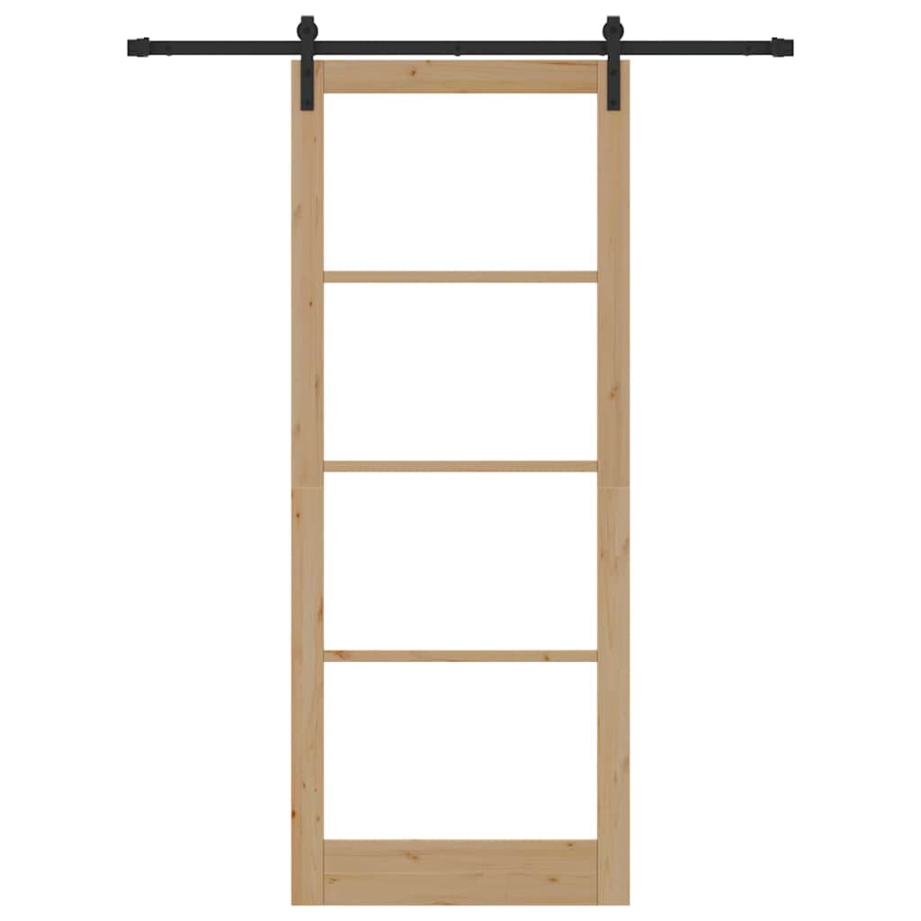 Skyvedør ORKDAL Naturlig og svart 93 x 232 cm