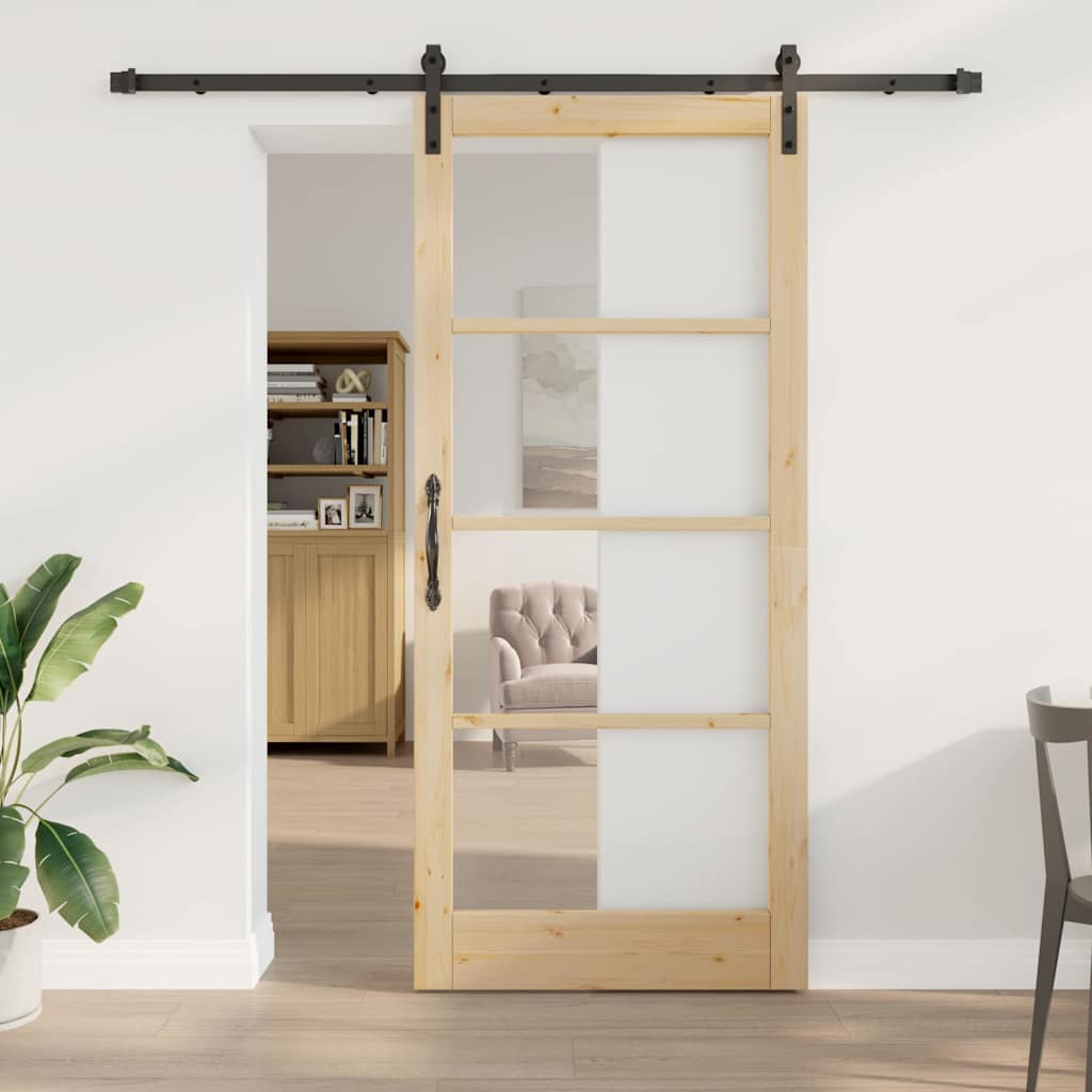 Skyvedør ORKDAL Naturlig og svart 93 x 211 cm