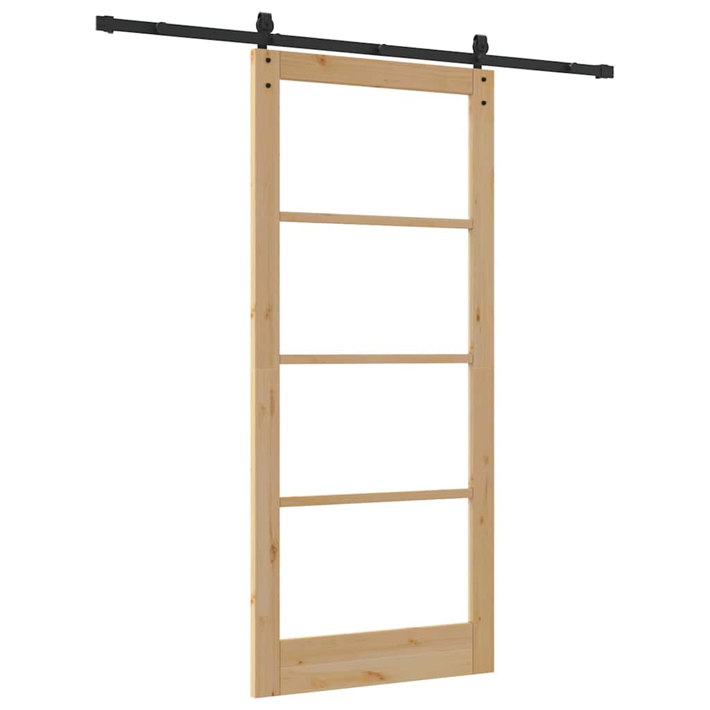 Skyvedør ORKDAL Naturlig og svart 93 x 211 cm