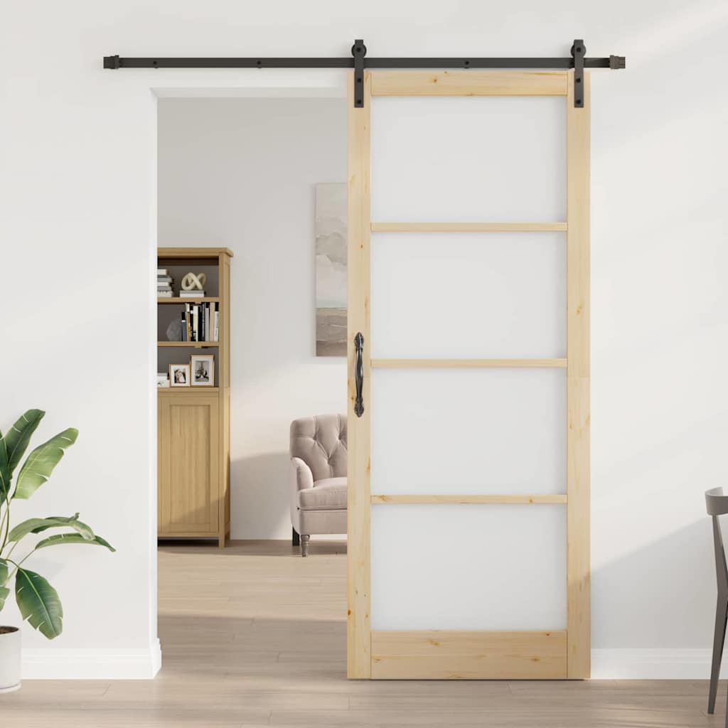 Skyvedør ORKDAL Naturlig og svart 93 x 232 cm