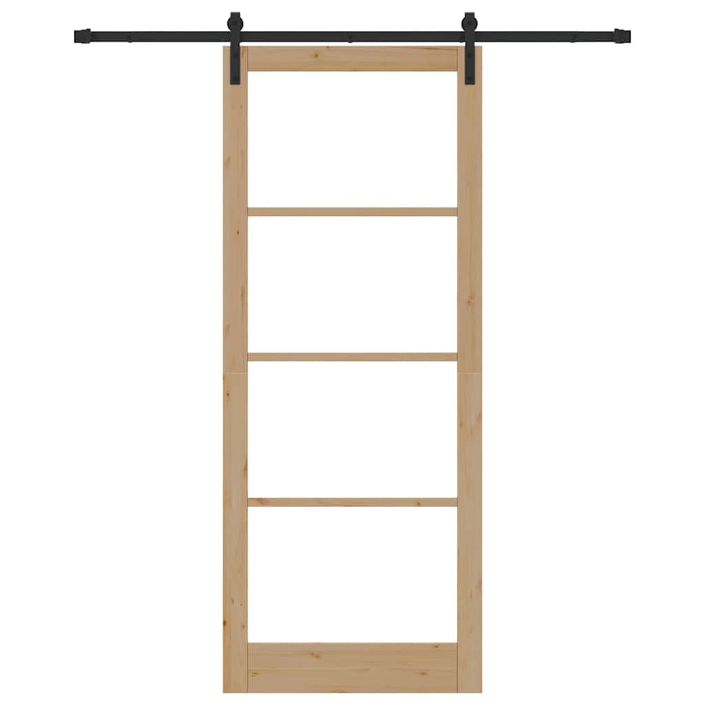 Skyvedør ORKDAL Naturlig og svart 93 x 232 cm