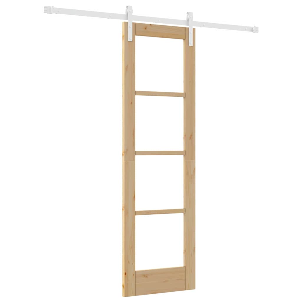 Skyvedør ORKDAL Naturlig 61 x 198,5 cm Massivt furutre og glass