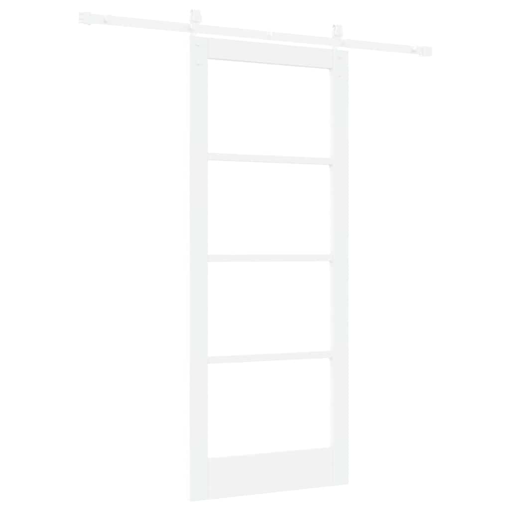 Skyvedør ORKDAL Hvit 83 x 202 cm Massivt furutre og glass