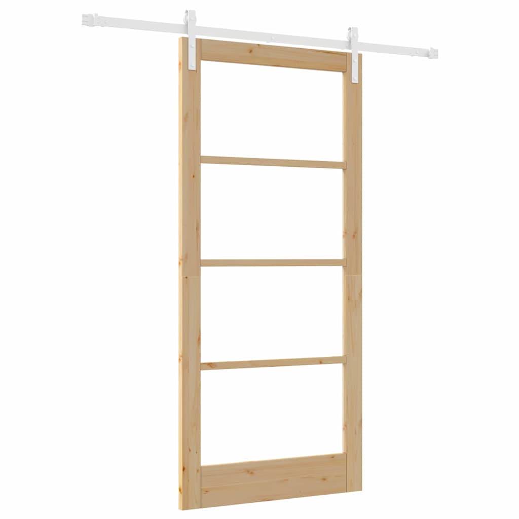 Skyvedør ORKDAL Naturlig 93 x 202 cm Massivt furutre og glass