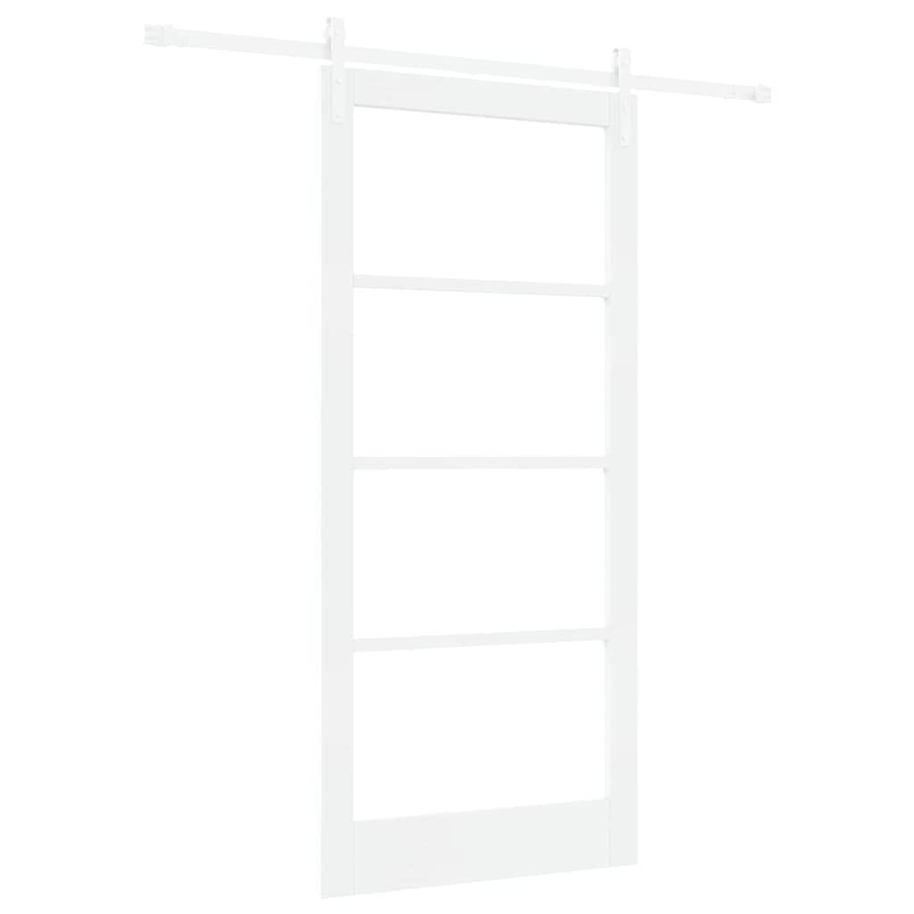Skyvedør ORKDAL Hvit 93 x 202 cm Massivt furutre og glass