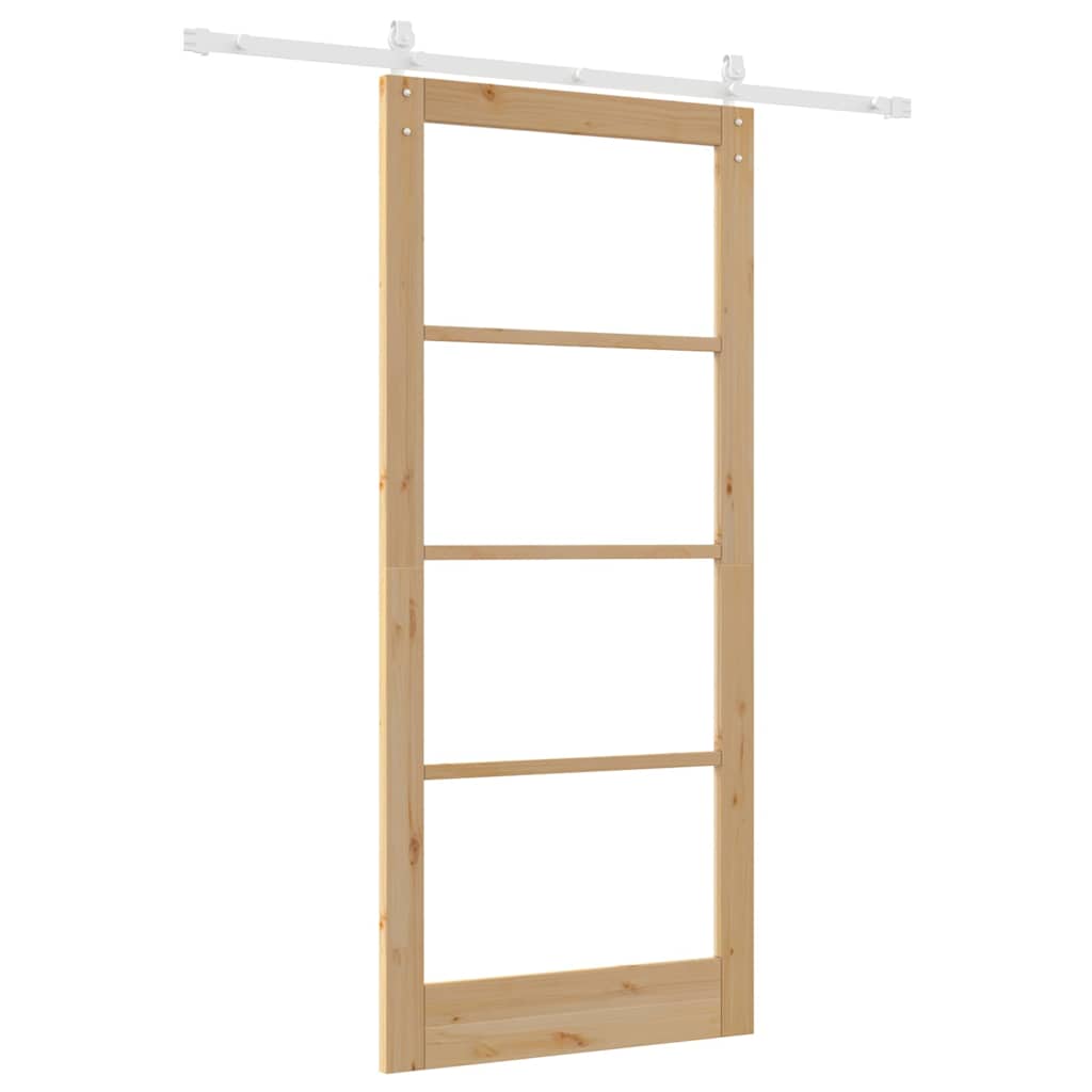 Skyvedør ORKDAL Naturlig 93 x 211 cm Massivt furutre og glass