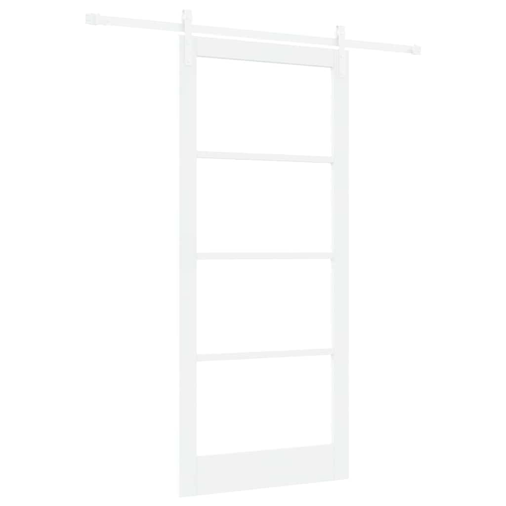 Skyvedør ORKDAL Hvit 93 x 211 cm Massivt furutre og glass