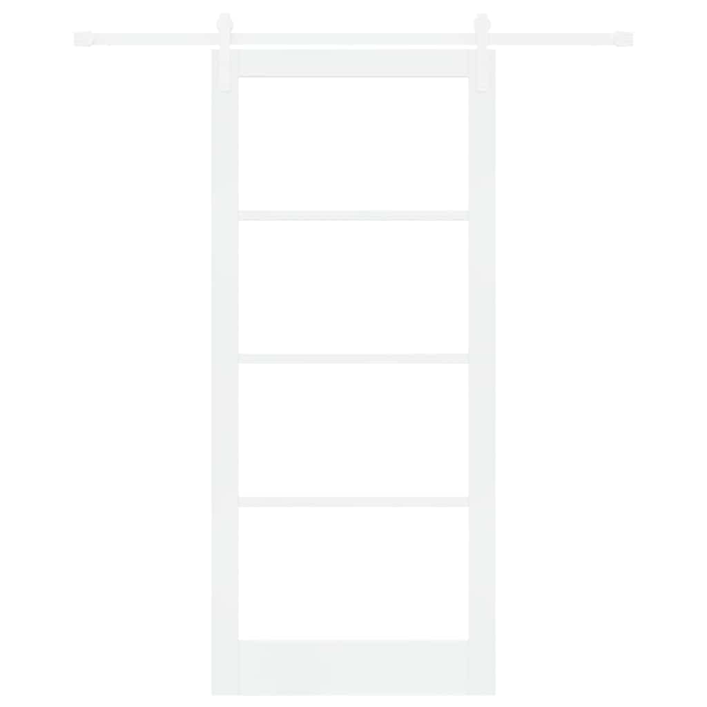 Skyvedør ORKDAL Hvit 93 x 211 cm Massivt furutre og glass