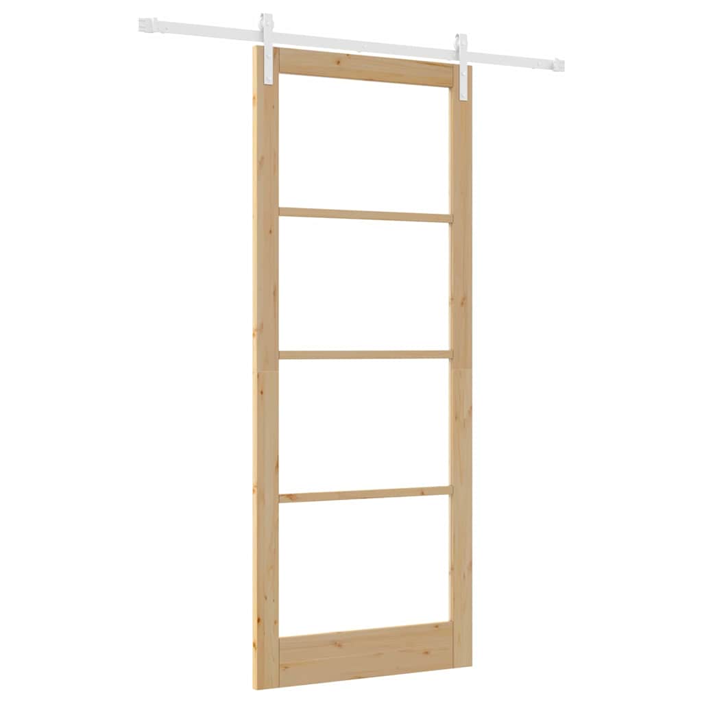 Skyvedør ORKDAL Naturlig 93 x 232 cm Massivt furutre og glass