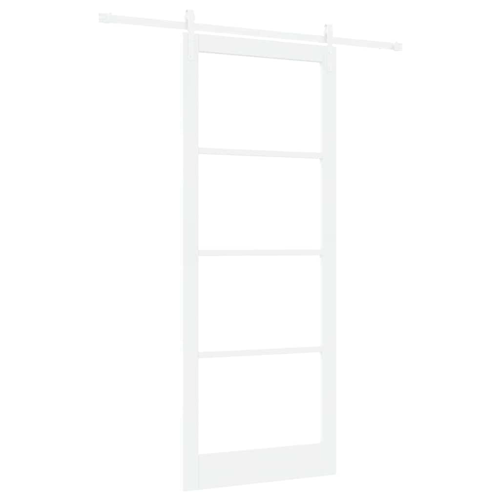 Skyvedør ORKDAL Hvit 93 x 232 cm Massivt furutre og glass