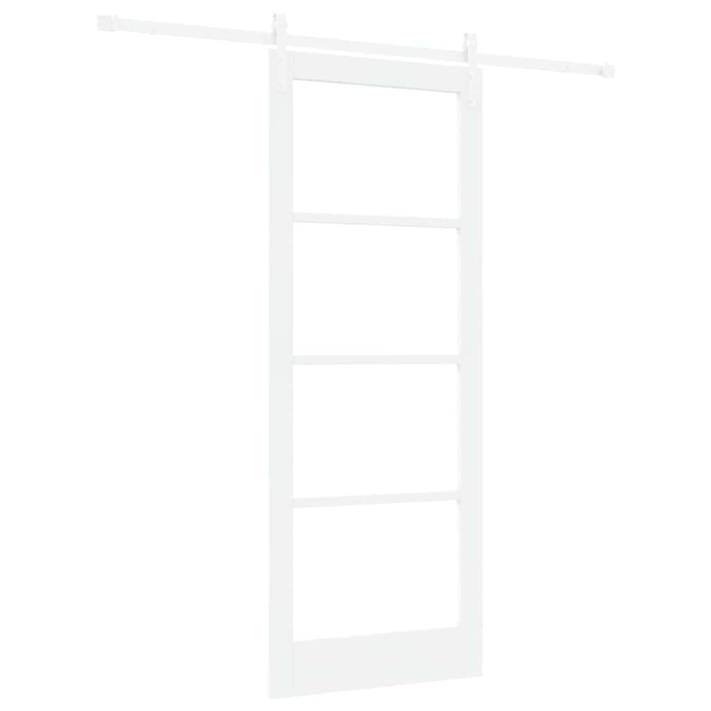 Skyvedør ORKDAL Hvit 83 x 211 cm Massivt furutre og glass