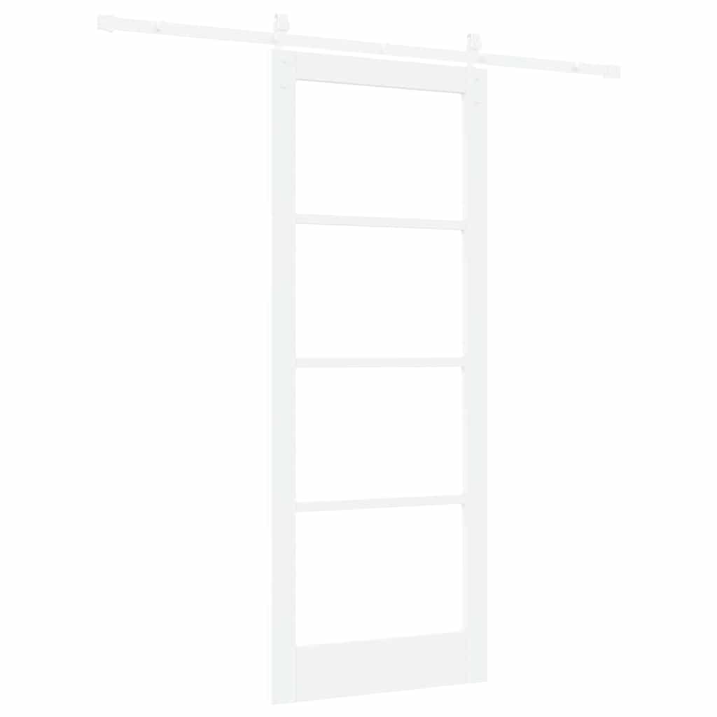 Skyvedør ORKDAL Hvit 83 x 211 cm Massivt furutre og glass