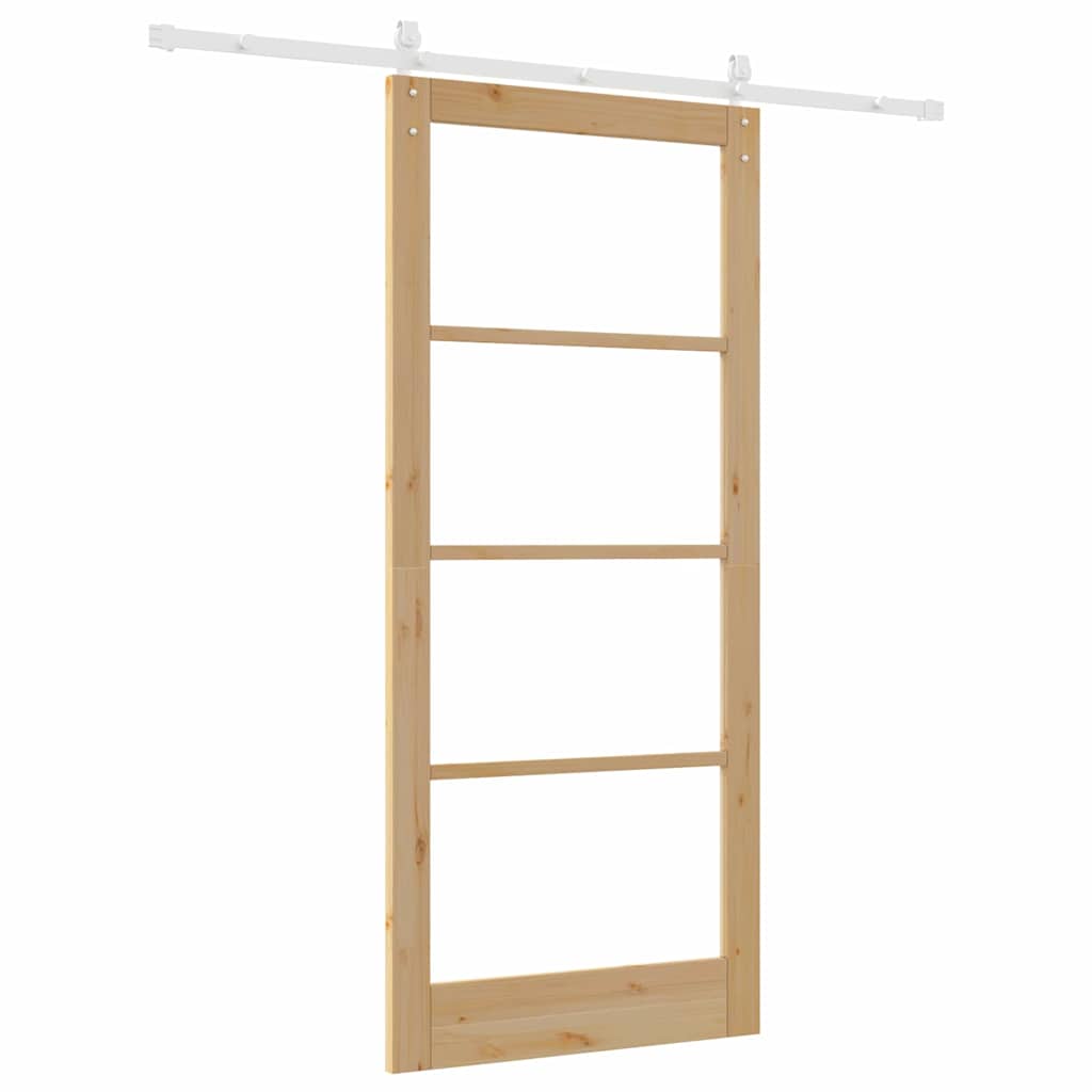 Skyvedør ORKDAL Naturlig 93 x 211 cm Massivt furutre og glass
