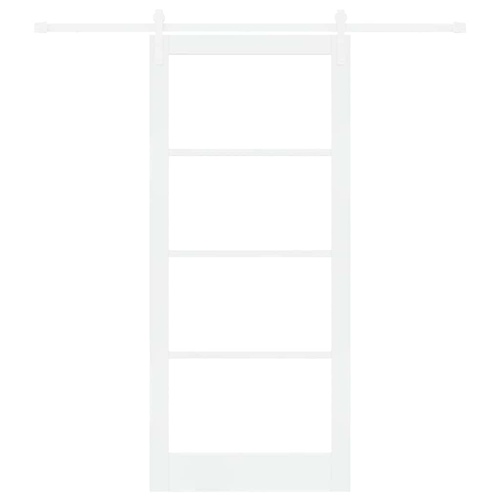 Skyvedør ORKDAL Hvit 93 x 211 cm Massivt furutre og glass