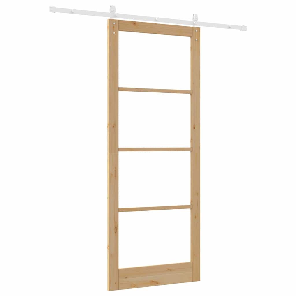 Skyvedør ORKDAL Naturlig 93 x 232 cm Massivt furutre og glass