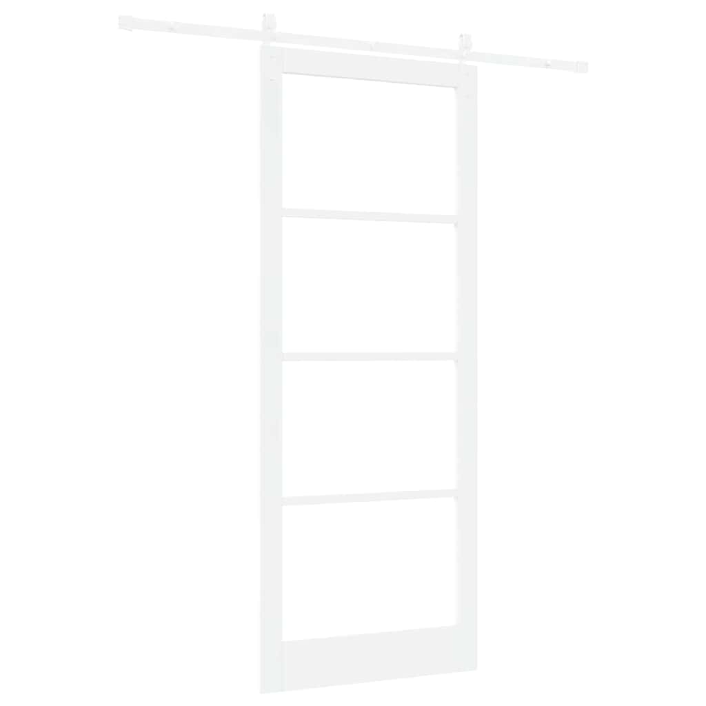 Skyvedør ORKDAL Hvit 93 x 232 cm Massivt furutre og glass