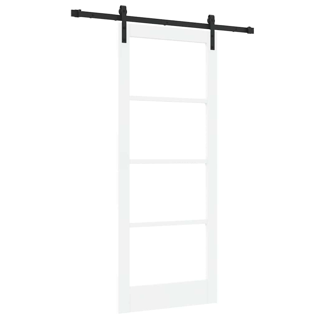 Skyvedør ORKDAL Hvit 83 x 202 cm Massivt furutre og glass