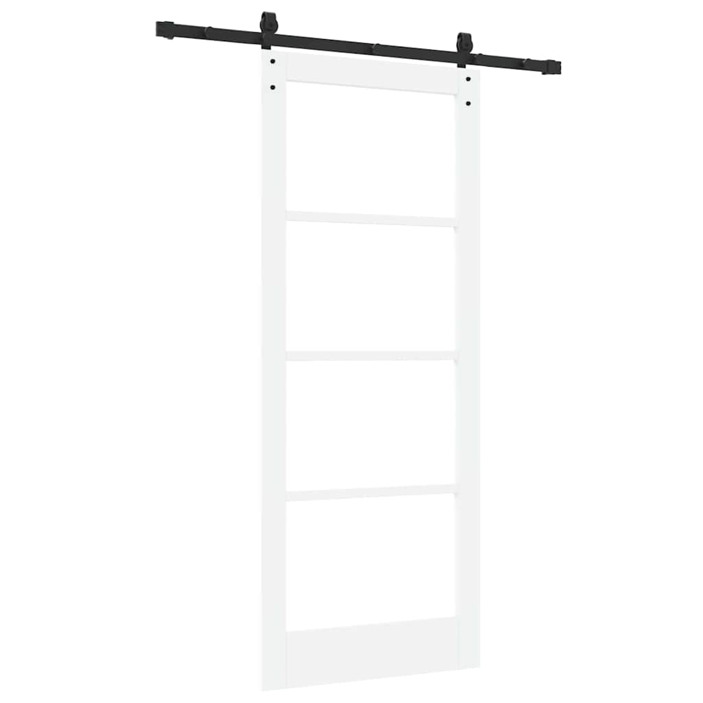 Skyvedør ORKDAL Hvit 83 x 202 cm Massivt furutre og glass
