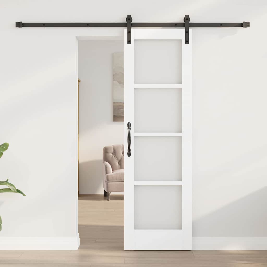 Skyvedør ORKDAL Hvit 61 x 198,5 cm Massivt furutre og glass