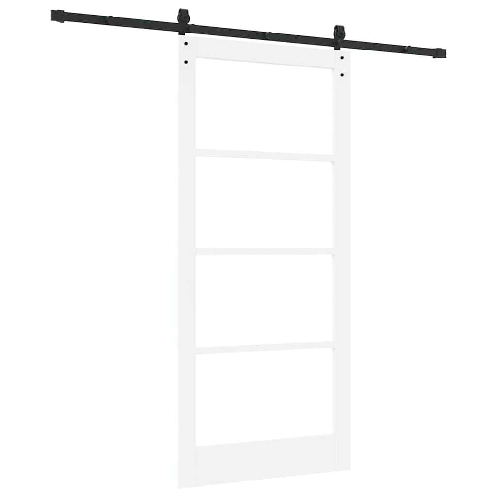 Skyvedør ORKDAL Hvit 93 x 202 cm Massivt furutre og glass