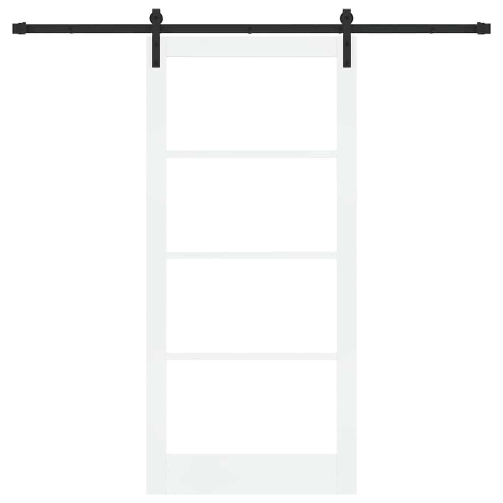 Skyvedør ORKDAL Hvit 93 x 202 cm Massivt furutre og glass