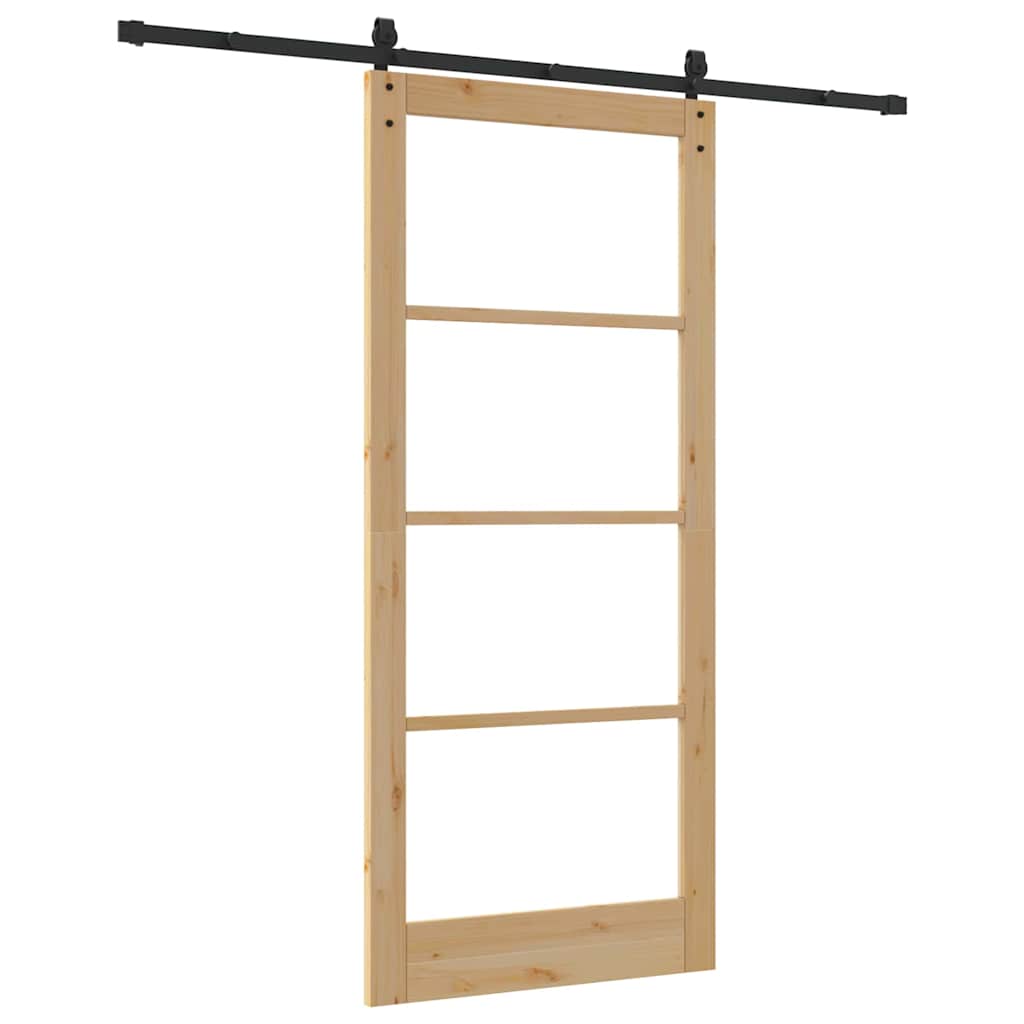 Skyvedør ORKDAL Naturlig 93 x 211 cm Massivt furutre og glass