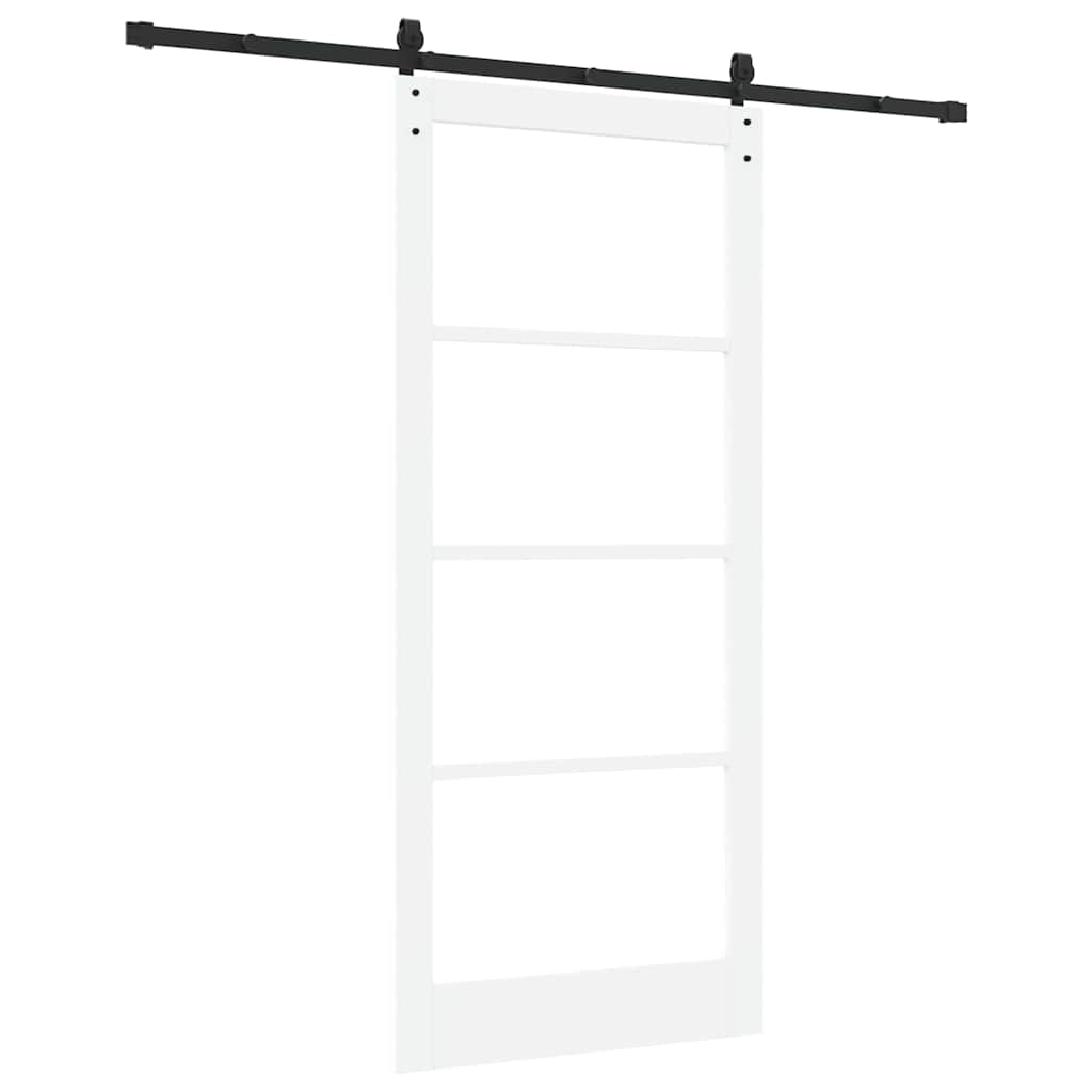 Skyvedør ORKDAL Hvit 93 x 211 cm Massivt furutre og glass