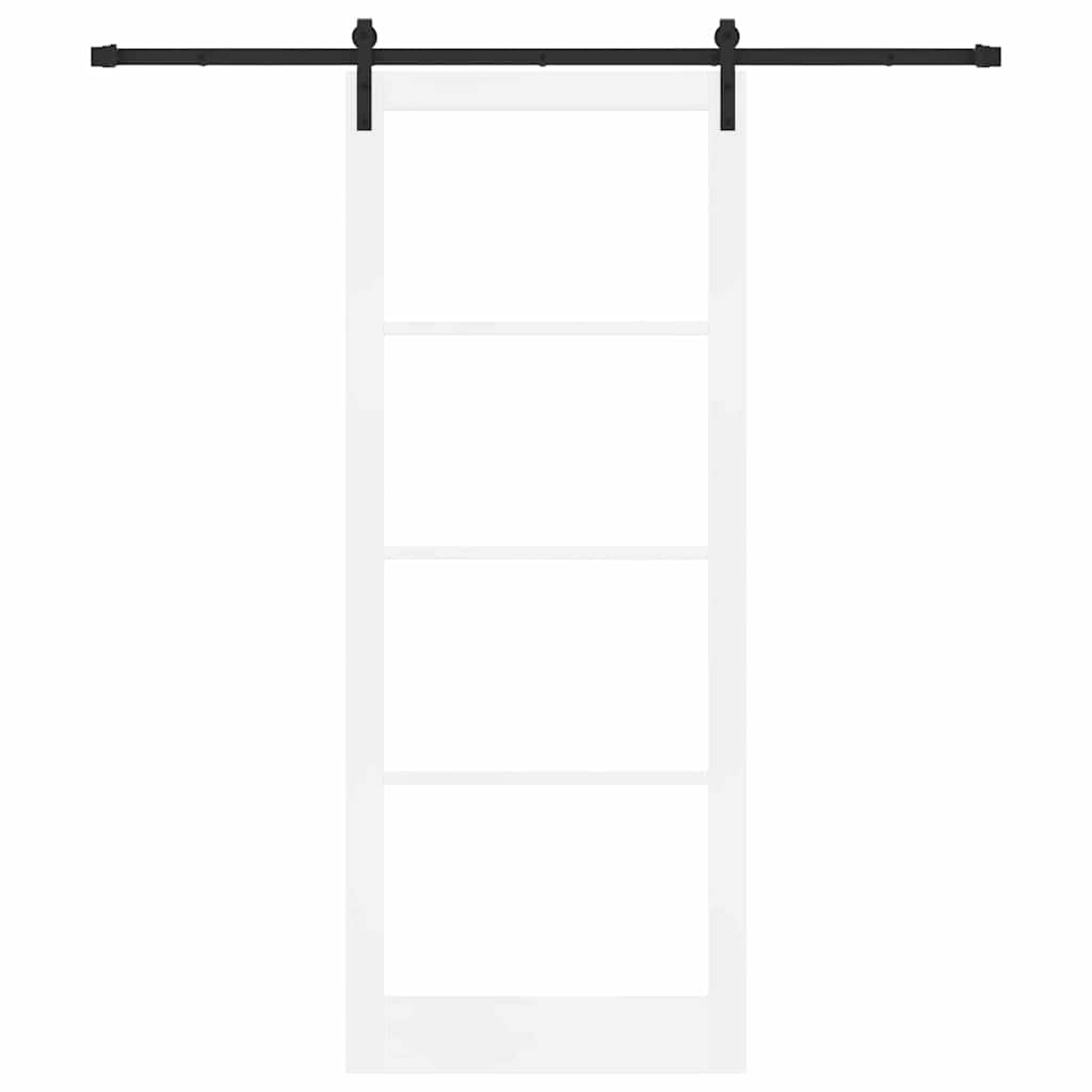 Skyvedør ORKDAL Hvit 93 x 232 cm Massivt furutre og glass