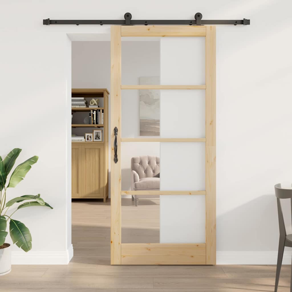Skyvedør ORKDAL Naturlig og svart 93 x 211 cm