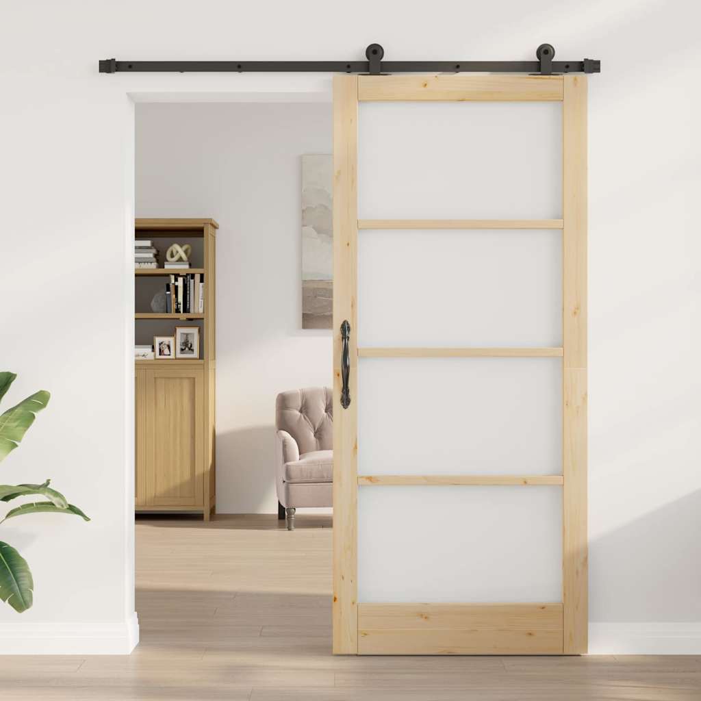 Skyvedør ORKDAL Naturlig og svart 93 x 211 cm